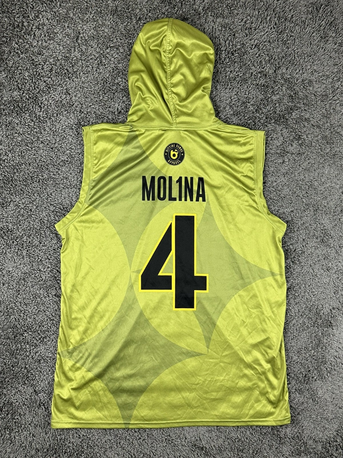 Hitting Bombs Apparel Steelers #4 MOLINA Mens Large Lime Green Sleeveless Hoodie