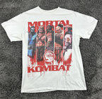 Mortal Kombat T-Shirt Men White Graphic Tee 2011 Warner Bros Sz M