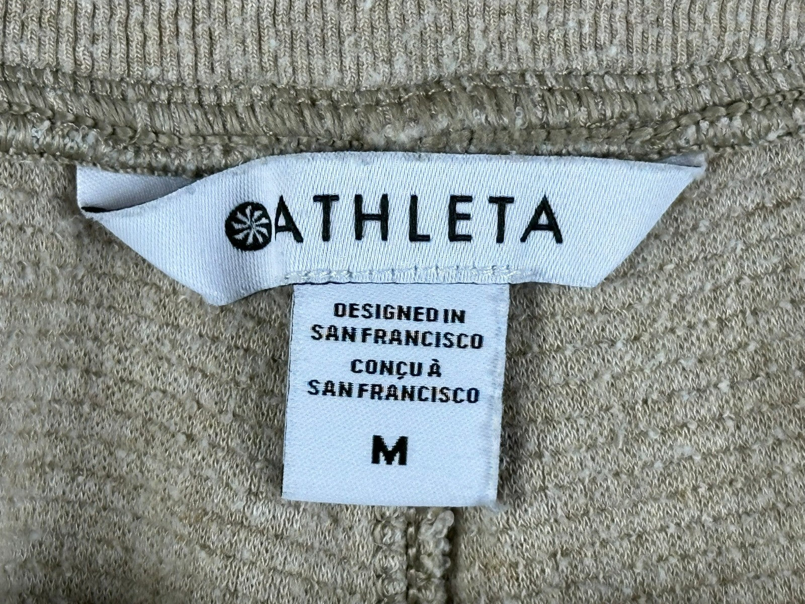 Athleta Coaster Luxe Waffle Jogger Pants Womens Beige High Rise Tencel Sz M