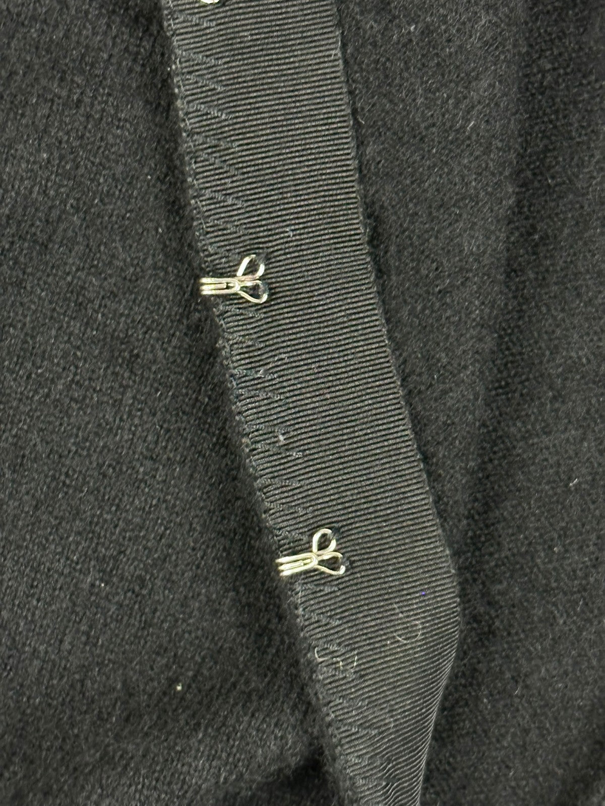 Vintage Valerie Stevens Womens M Black 100% Cashmere Beaded Cardigan Flaw