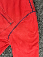 Nautica Mens XL Quarter Zip Sweatshirt Pullover Red Cotton Pocket J Class Logo