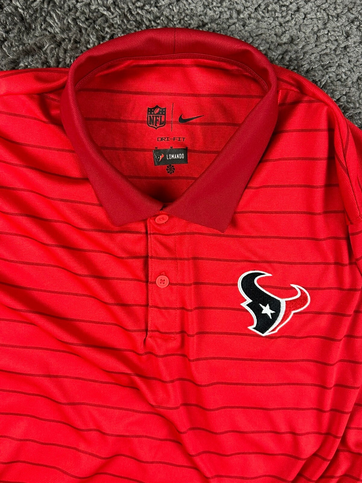 Nike NFL Houston Texans Polo Shirt Mens Medium Red Dri-FIT Team Issued Staff M