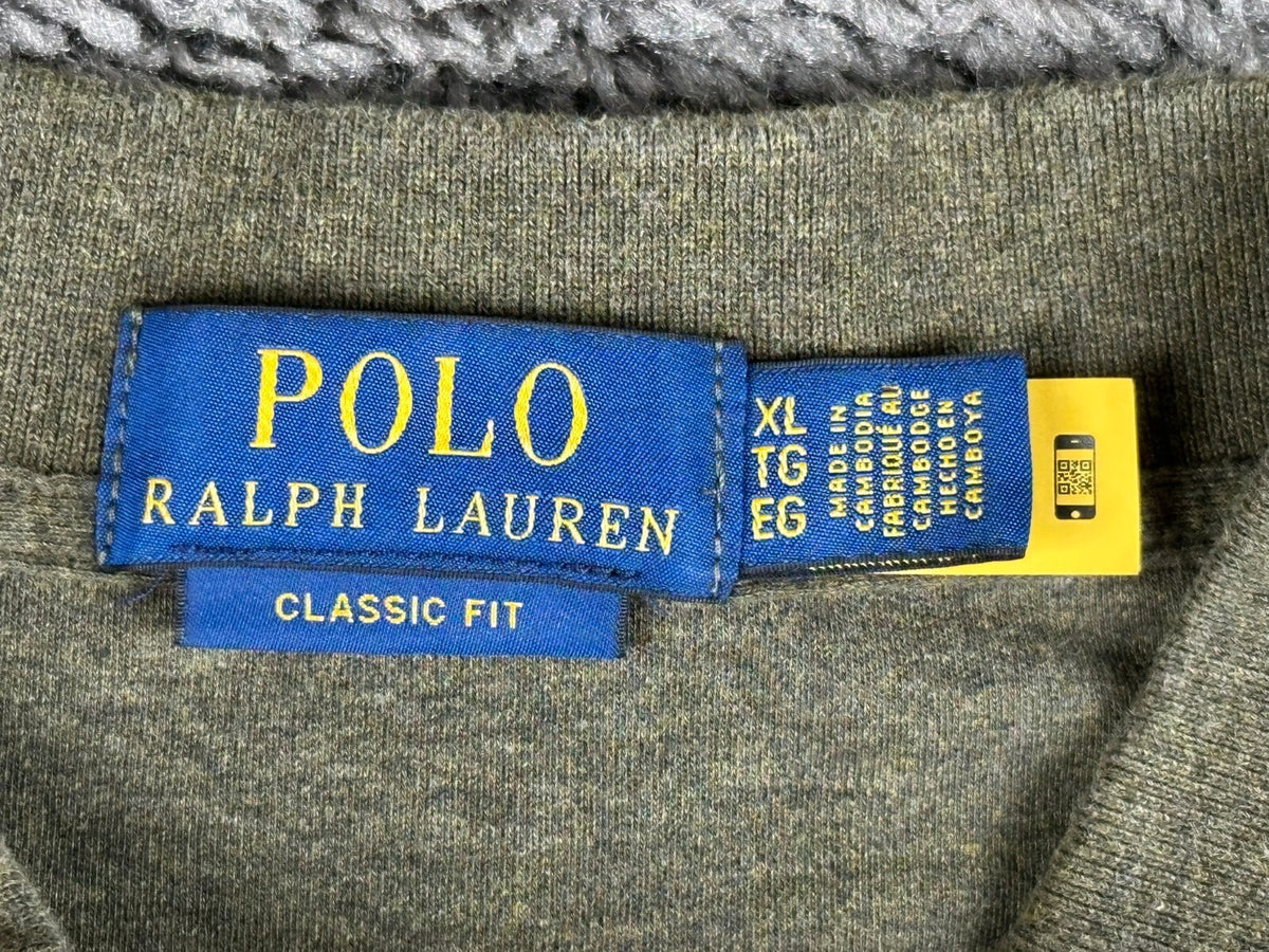 Polo Ralph Lauren Polo Shirt Mens XL Classic Fit Olive Green Heather Flesh Pony