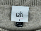 Cabi Serenade Sweater S Heather Oatmeal Ribbed Trim Tunic Lightweight Pullover