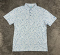 Intel Corporate Promotional Mens L White Blue Tech Print Polo Shirt