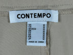 Contempo Wide Leg Trousers Womens Medium Beige High Waisted Pleated Front