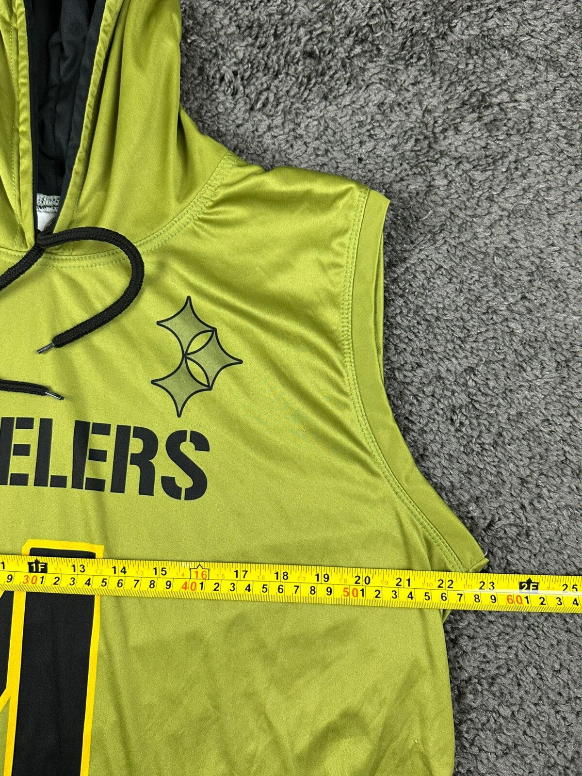 Hitting Bombs Apparel Steelers #4 MOLINA Mens Large Lime Green Sleeveless Hoodie