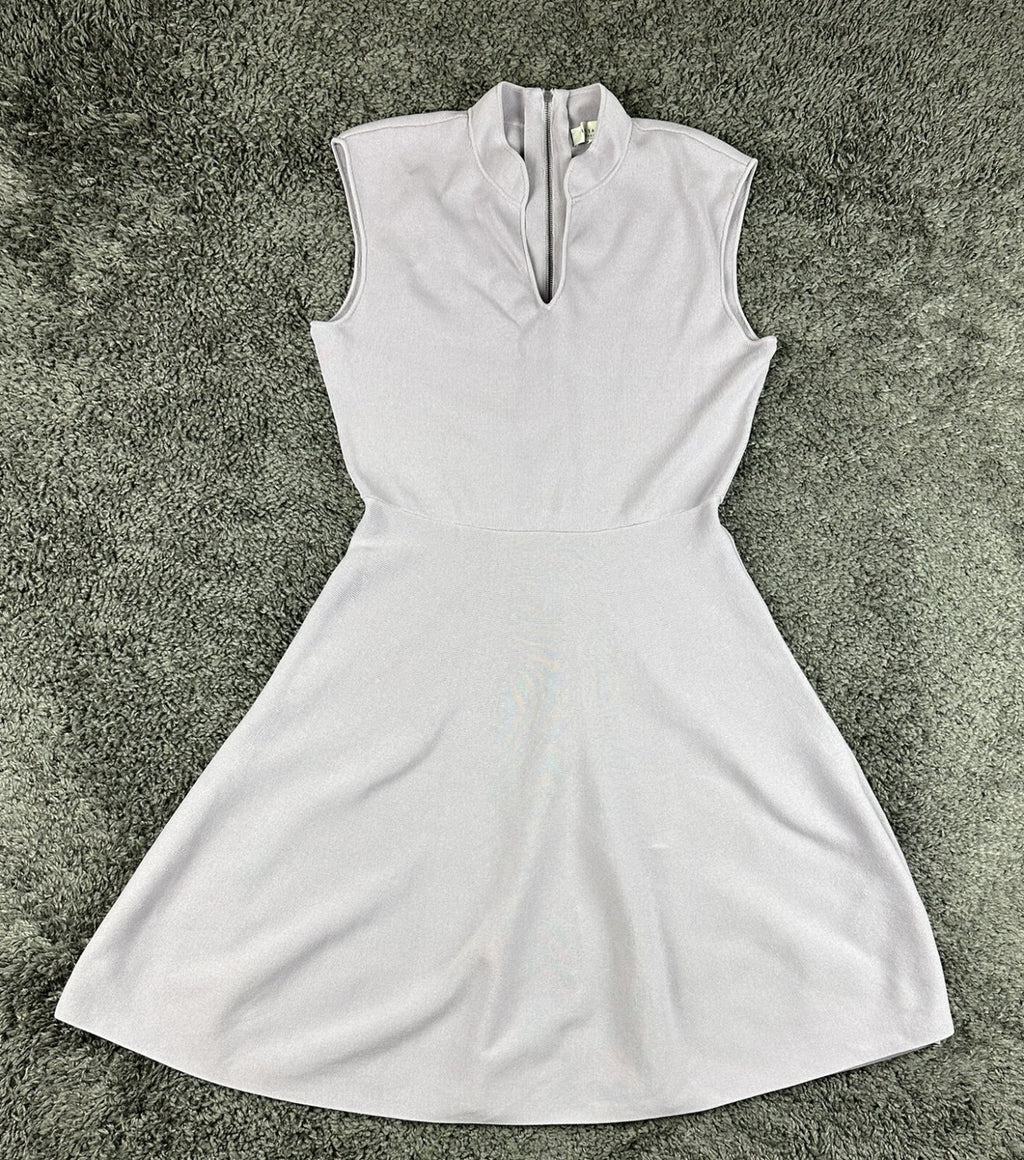 Ted Baker London Liliiee Light Purple Lilac Knit Front Zip Skater Dress Size 3