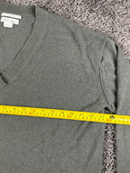 Nordstrom Signature Women's XL Green 100% Cashmere V-Neck Pullover Sweater