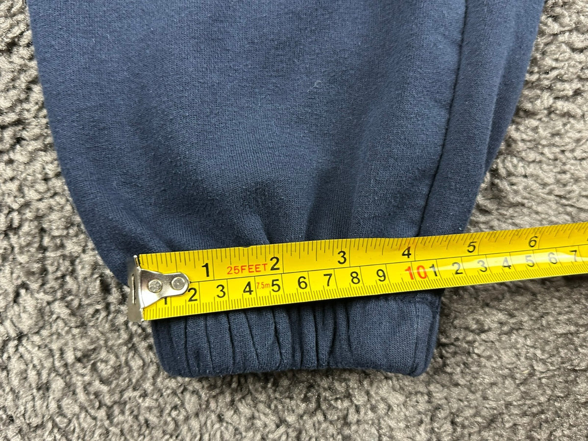 Garage Women's Small S Fleece Joggers Sweatpants Navy Blue Elastic Cinch Hem