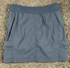 Athleta Trekkie Skort Womens Gray Blue Hiking Travel Skirt Zip Pockets Size 0