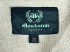 EllandEmm Womens Sweater Beige XS Mock Neck Button Pullover Quiet Luxury