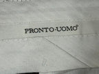 Pronto Uomo Mens Dress Pants Black 100% Wool Pleated Cuffed Trousers Size 38x29