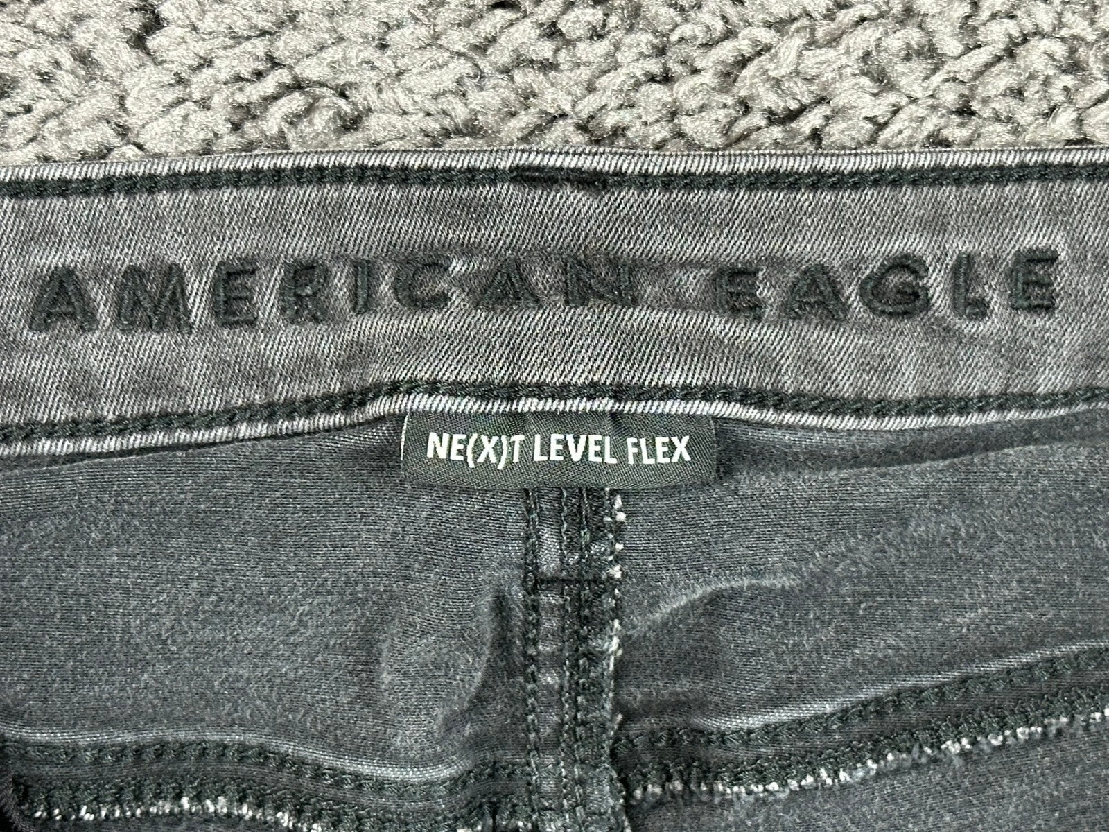 American Eagle Next Level Flex Jeans Mens Black Straight Stretch Denim Sz 34x34