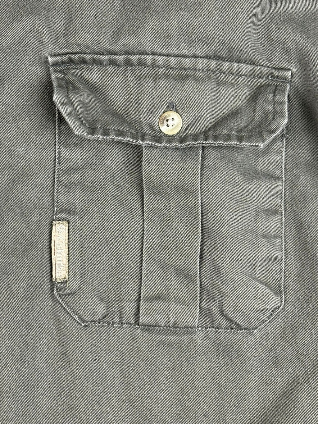 Vintage Columbia Mens XL Olive Green Cotton Safari Field Shirt Epaulets 90s