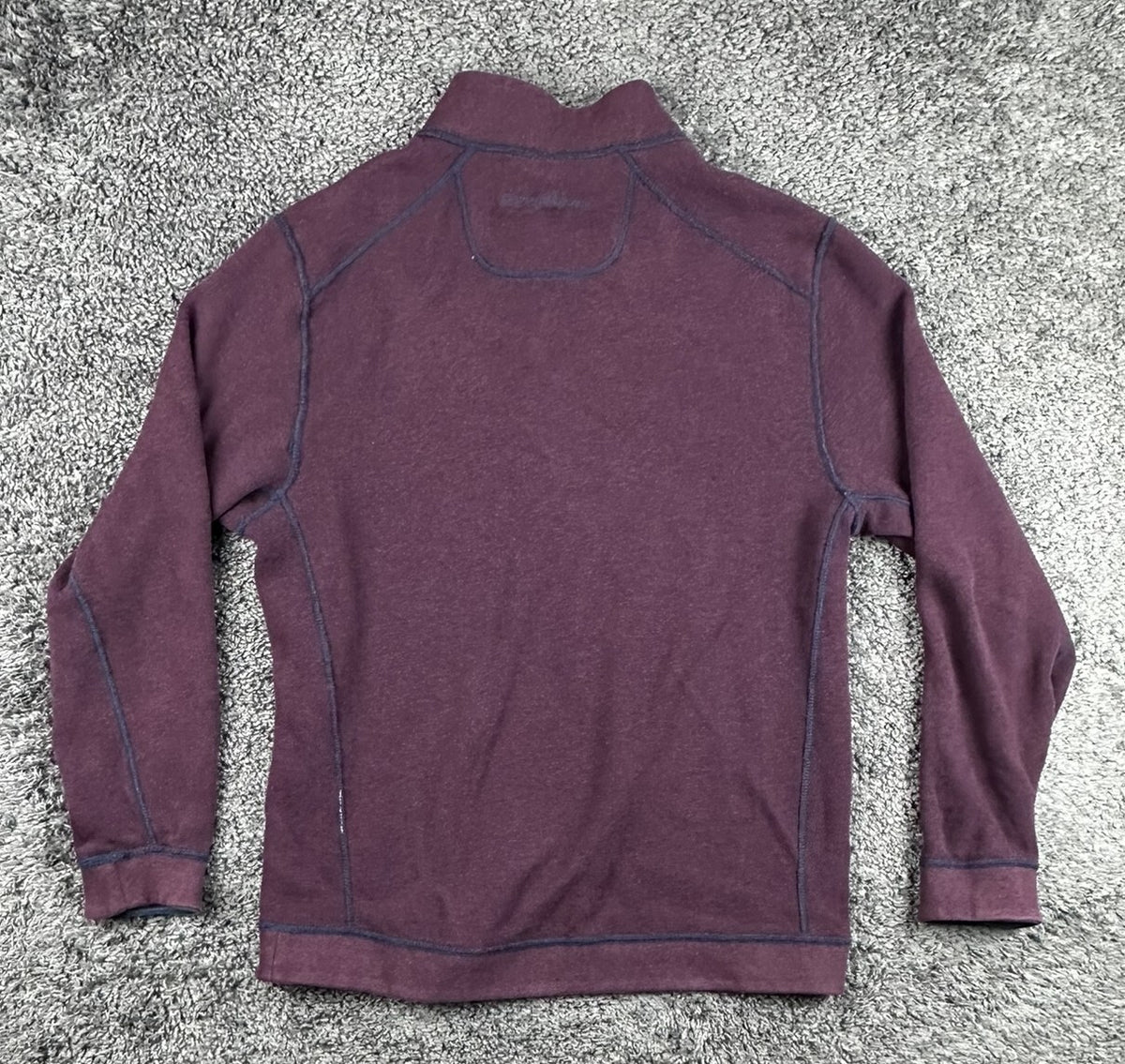 Tommy Bahama Quarter Zip Pullover Mens XL Reversible Blue Burgundy Marlin