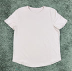 Lululemon Womens 10 Blush Pink Love Crew T-Shirt Curved Hem