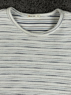 Marine Layer Men's Textured Crew Striped Long Sleeve Pullover Off-White XL