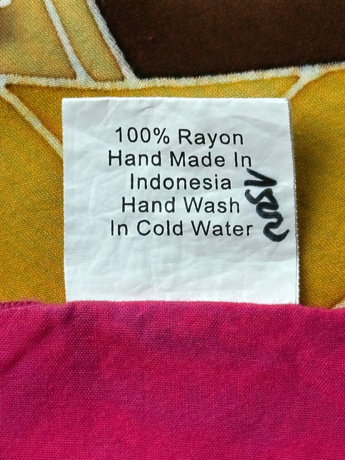Teihotu Creations Bora Bora Pareo Sarong Pink Tahiti Rayon Handmade 67x21