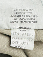 5.11 Tactical Mens 38x29 Khaki Flat Front Utility Work Pants