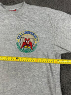Vintage 1996 Looney Tunes Yell University T-Shirt Mens Small Grey Yosemite Sam