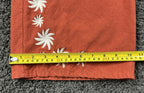 Rhythm Womens Linen Blend Wide Leg Pants Orange Sz 2 Floral Embroidered Pull On