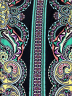 ECI New York Dress Womens S Small Black Multi Geometric Paisley Stretch NWT