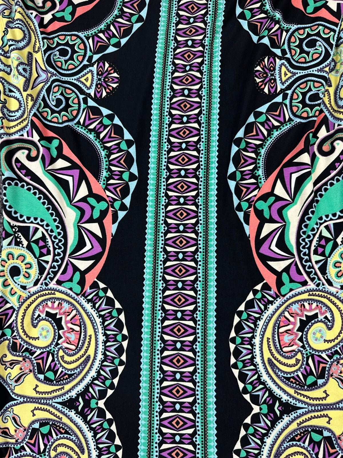 ECI New York Dress Womens S Small Black Multi Geometric Paisley Stretch NWT