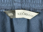 KIDORIMAN Mens Blue Jogger Pants XXL Casual Drawstring Cuffed Ankle Cotton