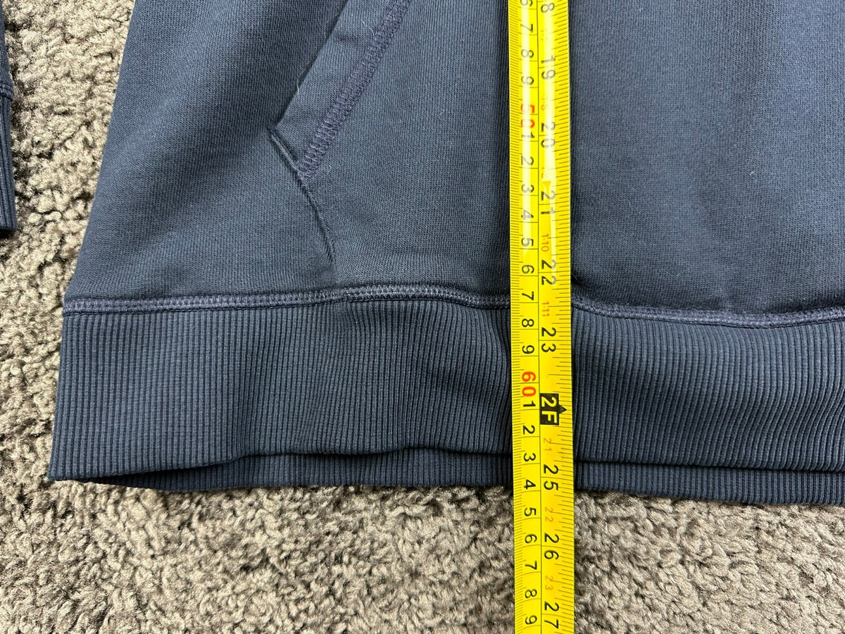PACT Mens Size L Navy Blue 100% Organic Cotton Hooded Sweatshirt Hoodie