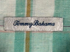 Tommy Bahama Mens S 100% Linen Short Sleeve Button Up Shirt Plaid Mint Green
