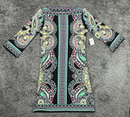 ECI New York Dress Womens S Small Black Multi Geometric Paisley Stretch NWT
