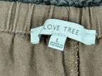 Love Tree Linen Blend Pants Womens Brown Wide Leg Drawstring Casual Beach Sz L