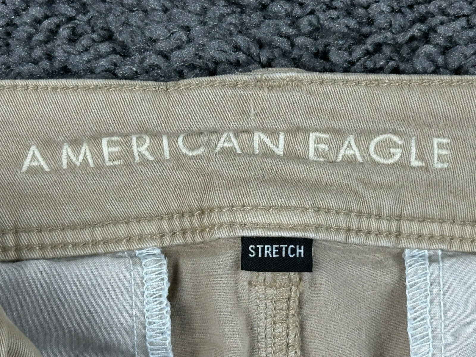 American Eagle Kick Boot Pants Women's Tan Stretch Flare Leg Y2K Sz 12