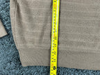 Nordstrom Women Wool Blend V-Neck Dolman Sweater Tan Camel Ribbed Pullover Sz S