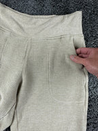 Athleta Coaster Luxe Waffle Jogger Pants Womens Beige High Rise Tencel Sz M