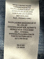 Lauren Ralph Lauren Womens 12 Blue Chambray Linen Wide Leg Crop Pants Pockets