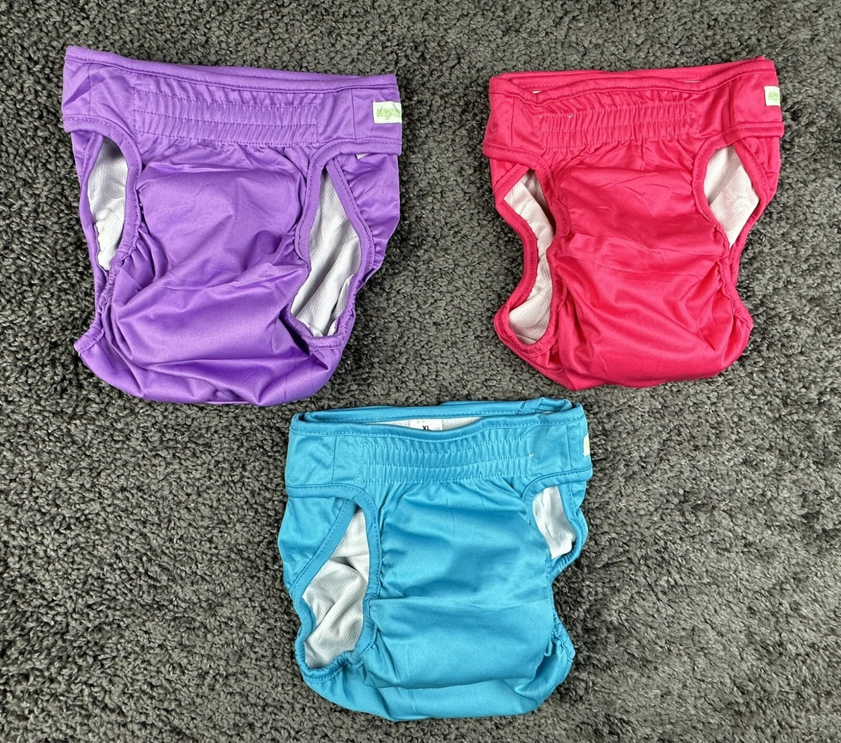 Wegreeco Washable Dog Diapers 3 Pack XL Purple Pink Blue Adjustable NWT