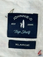 Johnnie-O Top Shelf Faber Shirt Mens White Sailboat Cotton Linen Button Up Sz XL