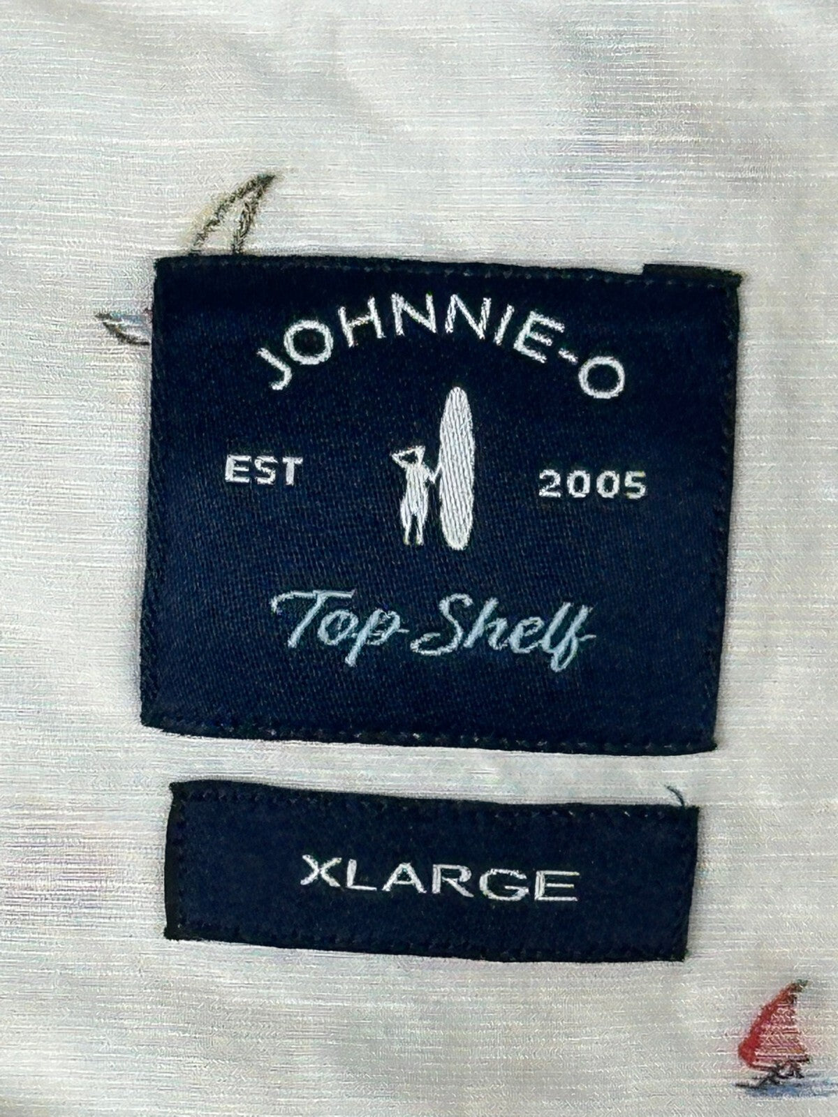 Johnnie-O Top Shelf Faber Shirt Mens White Sailboat Cotton Linen Button Up Sz XL