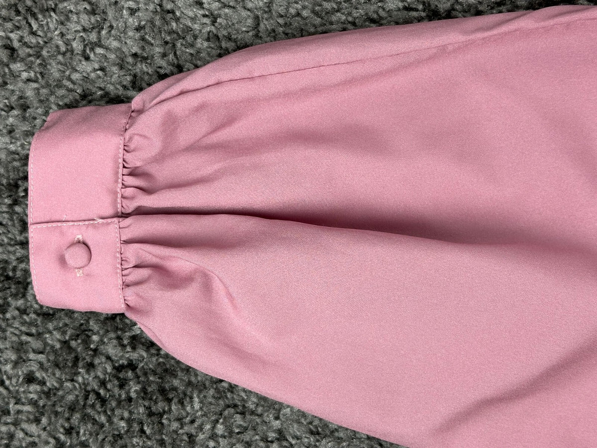 Vintage Lady Manhattan Womens 14 Pink Long Sleeve Button Up Blouse Top Shirt