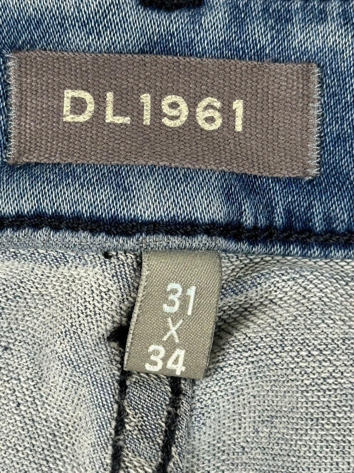 DL1961 Nick Slim Ultimate Knit Jeans Mens Mohonk Mid Indigo Blue Denim Sz 31x34