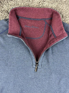 Tommy Bahama Quarter Zip Pullover Mens XL Reversible Blue Burgundy Marlin