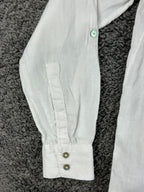 Sigrid Olsen 100% Linen Long Sleeve Shirt Womens White Button Down Roll Tab XS