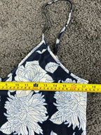 Petite Plume Silk Cami Top Women Navy Floral 100% Mulberry Silk Sz M NWT