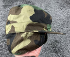 USGI Woodland Camo Cold Weather Patrol Cap 7 1/8 M81 Ear Flap Hat Vintage 1983