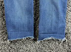 Madewell 9" High Rise Skinny Jeans Blue Raw Hem Denim Stretch Womens Sz 25