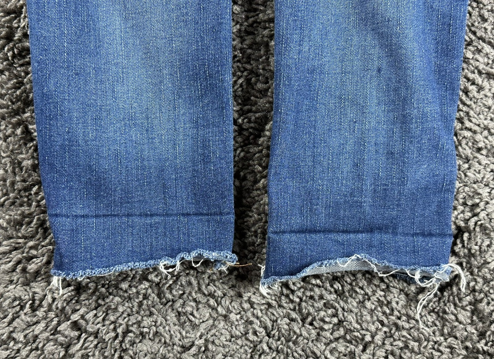 Madewell 9" High Rise Skinny Jeans Blue Raw Hem Denim Stretch Womens Sz 25