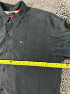 Vintage Y2K Quiksilver Mens Black Rayon Blend Short Sleeve Button Shirt Sz Large