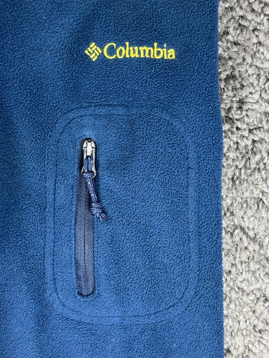 Columbia Fleece Jacket Womens M Michigan Wolverines Full Zip Navy